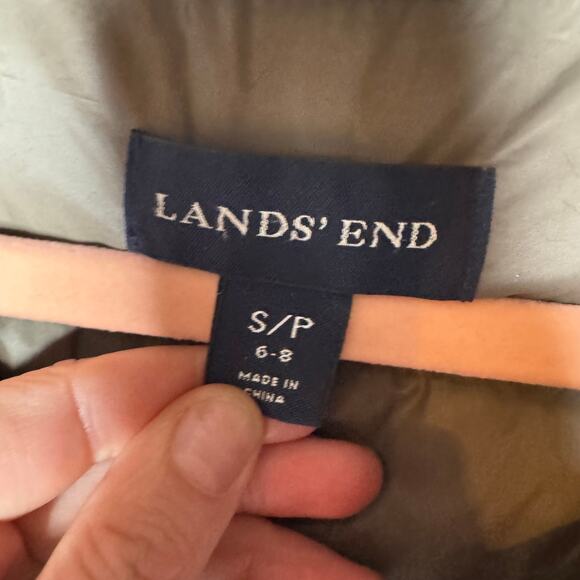 Lands’ End Women’s Lightweight Packable Down Puffer Coat S/P (6–8) Brown Taupe - Picture 2 of 6